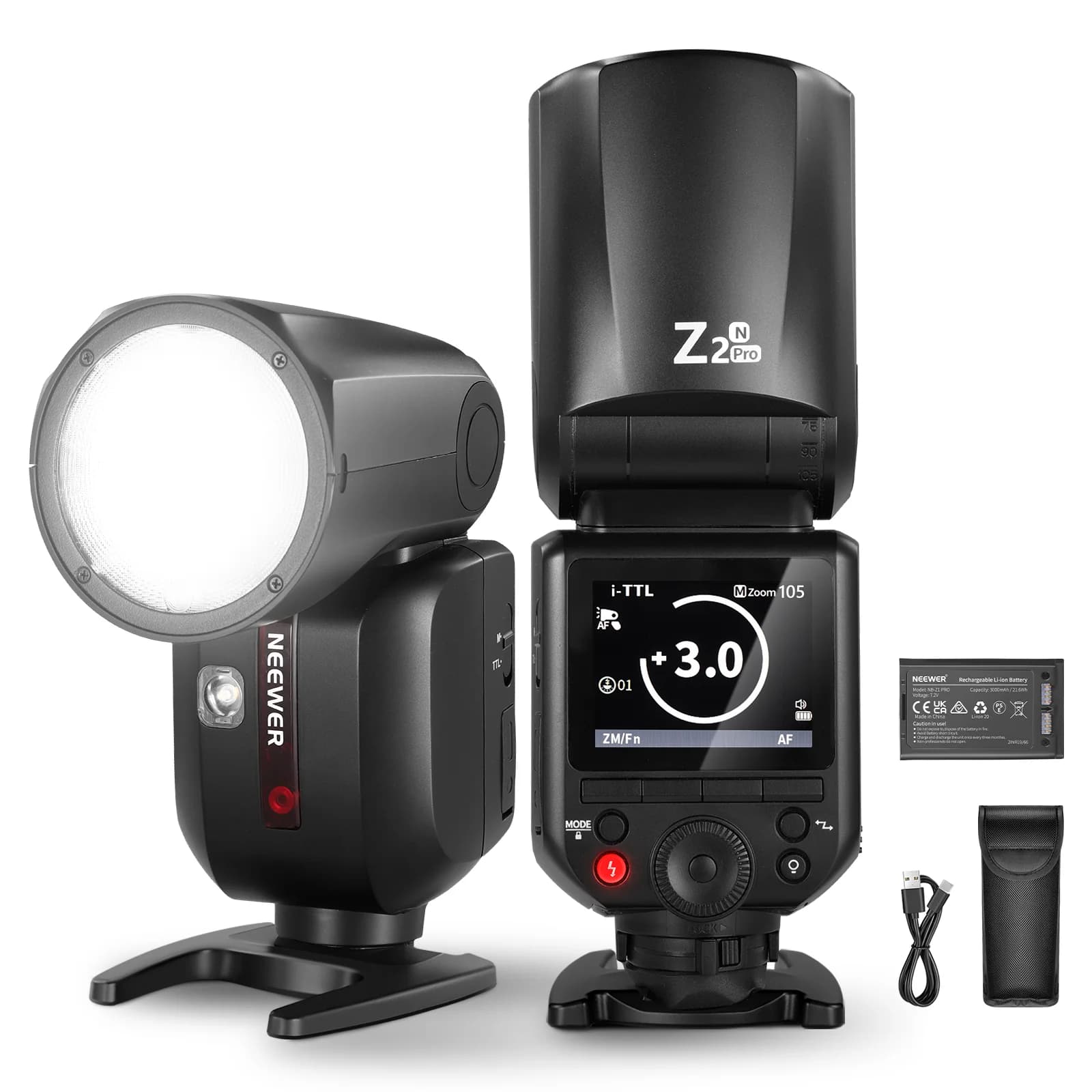 NEEWER Z2PRO-N 76Ws TTL Round Head Flash Speedlite For Nikon