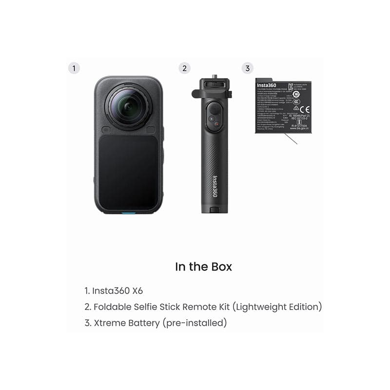 INSTA360 X6 Travel Bundle Midnight Black - Midnight Black